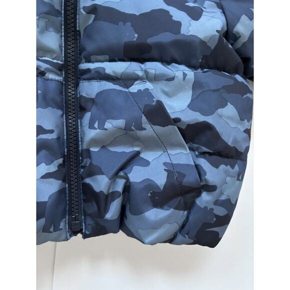 Gap Blue Camouflage Hooded Puffer Coat - Picture 5 of 9